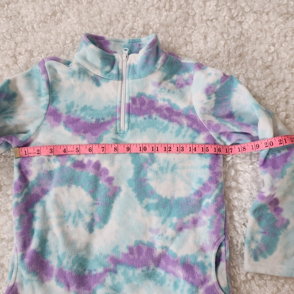 Children's Place Fleece Top Kid Sz 10-12 Print Glacier Half Zip Pullover - Picture 4 of 10